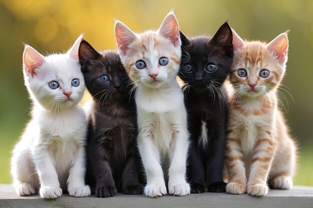 Foto un gruppo di adorabili gattini insieme