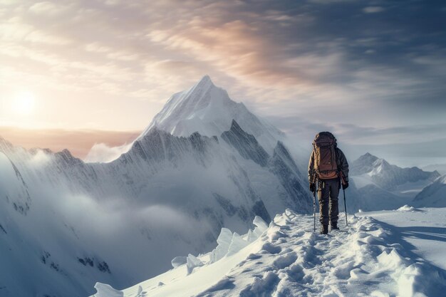 A group of adventurers conquering a snowcovered su 00212 02