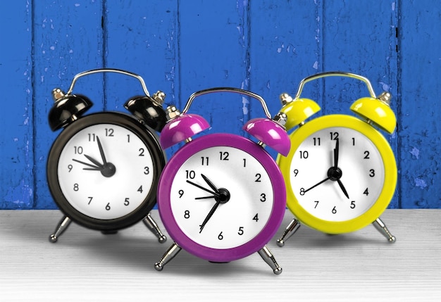 Group of alarm clocks