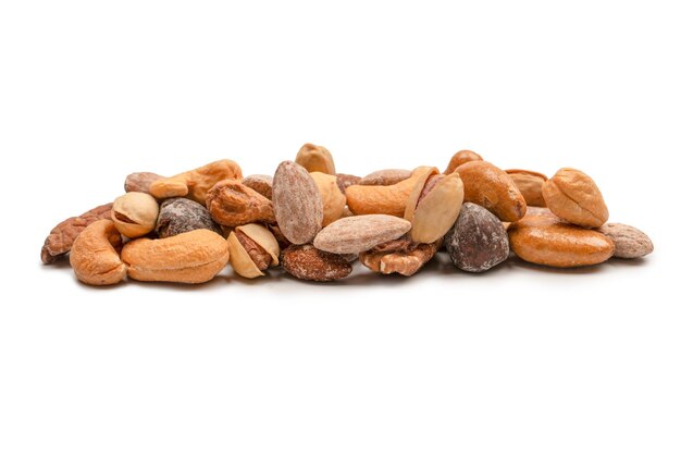 A group of almonds pistachios walnuts macadamia cashews