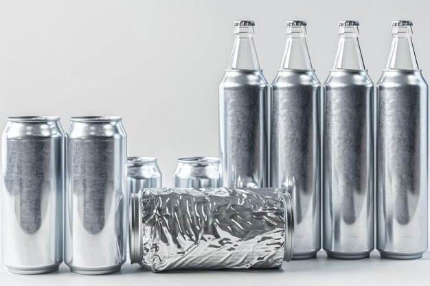Photo group of aluminum cans potential for recycling projects