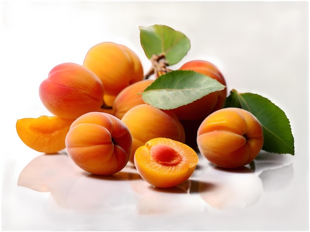 a group of apricot on transparent background