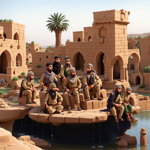 A group of Arabs dressed as the infidels of Quraysh