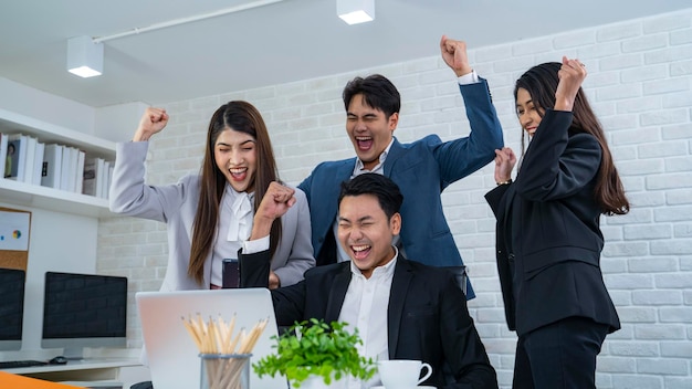 group of asian people at office