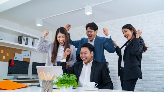 group of asian people at office