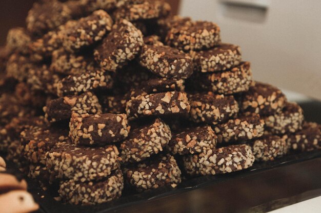 Group of assorted cookies Chocolate chip oatmeal raisin white chocolate