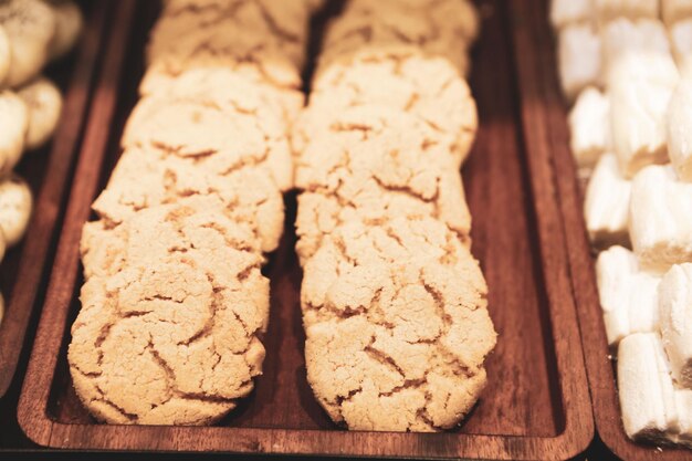 Group of assorted cookies Chocolate chip oatmeal raisin white chocolate