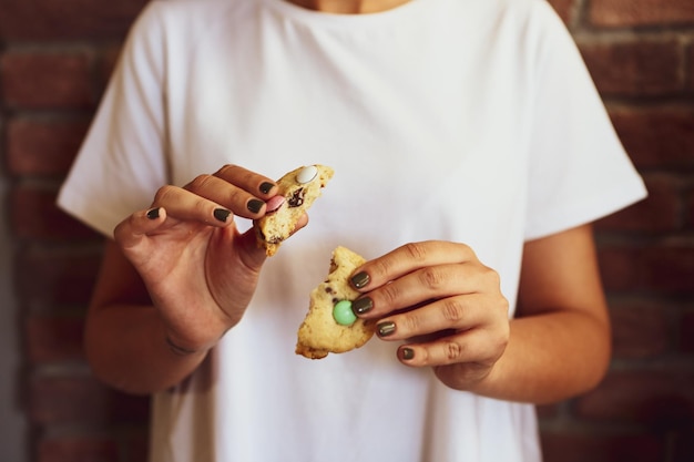 Group of assorted cookies Chocolate chip oatmeal raisin white chocolate