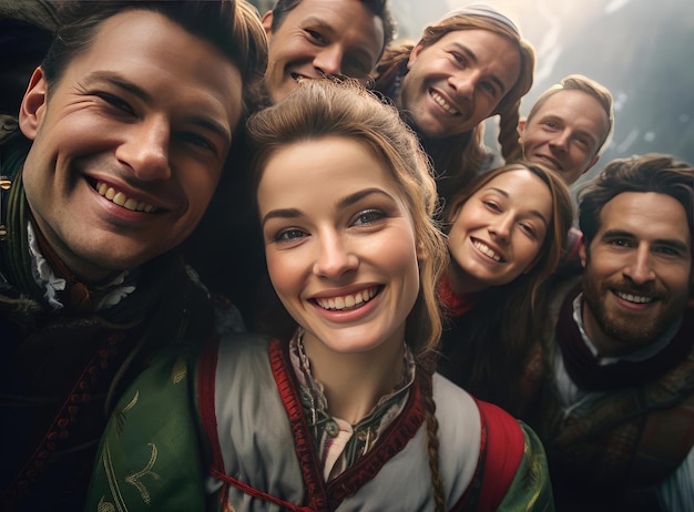 A group of austrians in national dress