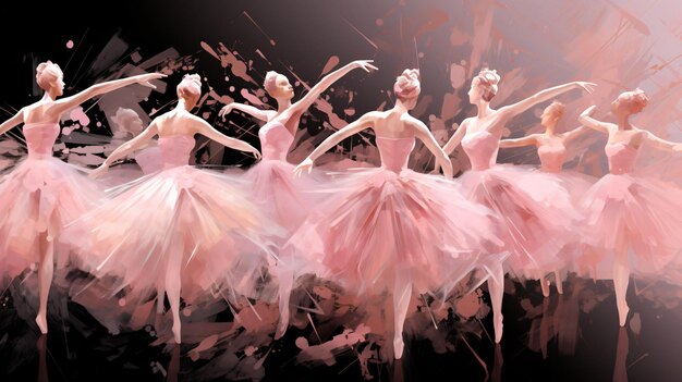Photo a group of ballerina standing in front of