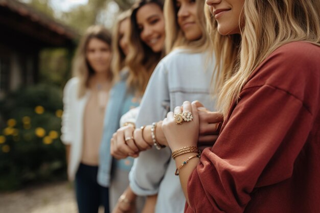 Group of best friends holding hands