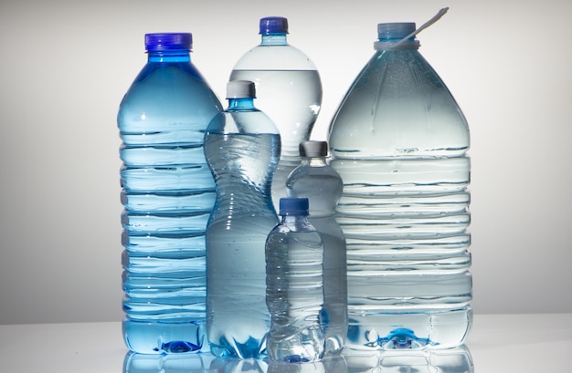 Group of big plastic bottle, with clean drinking water