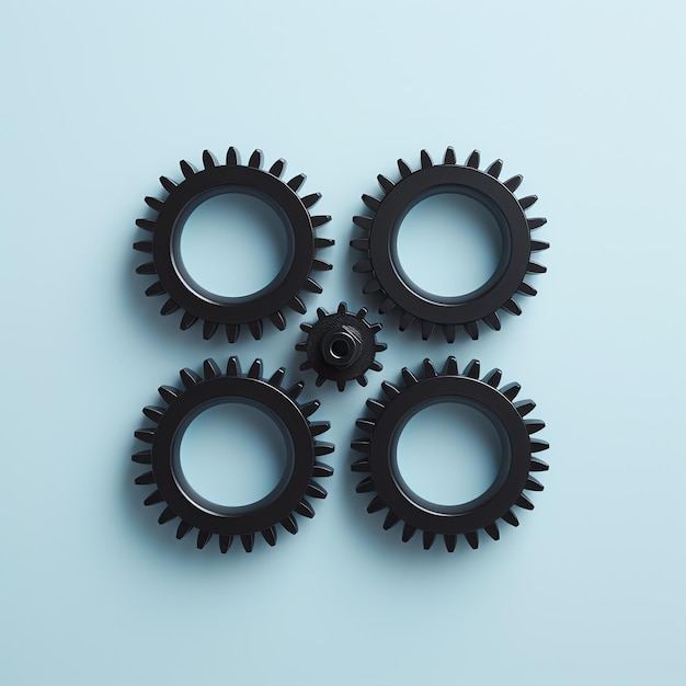 a group of black gears