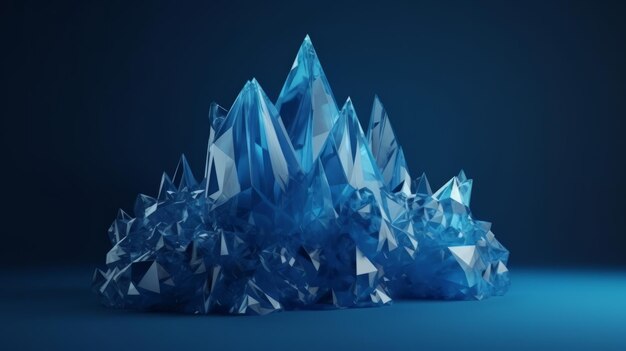 A group of blue diamonds sitting on top of a table generative ai