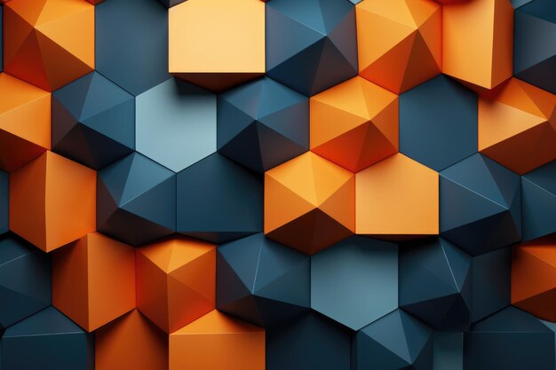 a group of blue and orange cubes