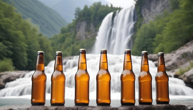 Group of bottles of beer background