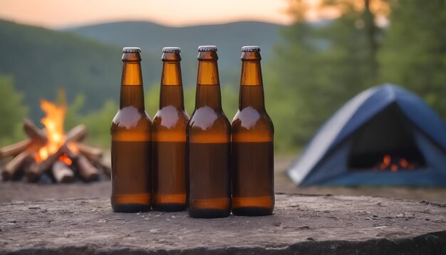 Photo group of bottles of beer