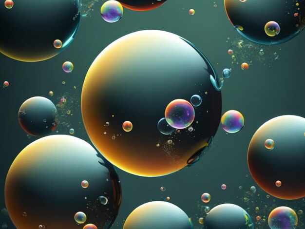 Группа пузырьков в воздухе
