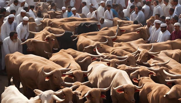 Photo a group of bulls with horns that say  tusks