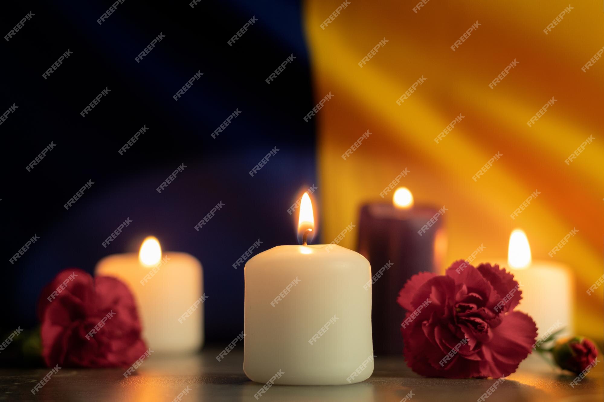 National Memorial Day Candle Dark Red Cartoon Background Backgrounds