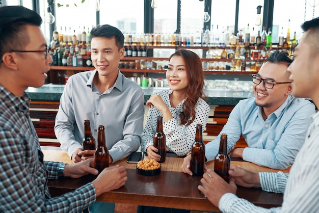 Group of business people at bar