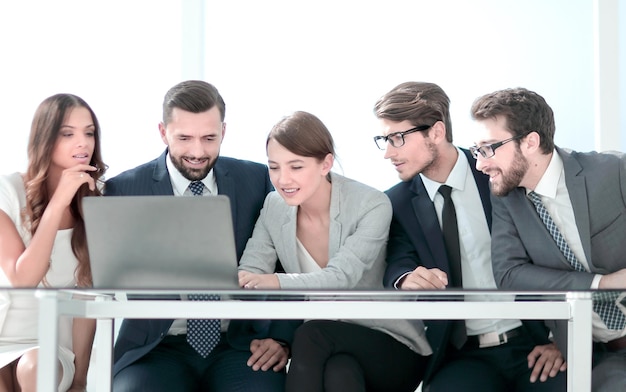 Group of business people brainstorming together in the meeting room