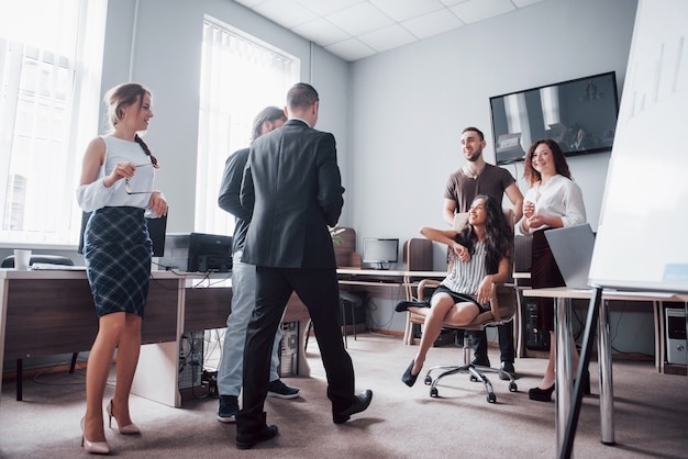 A group of business people celebrating