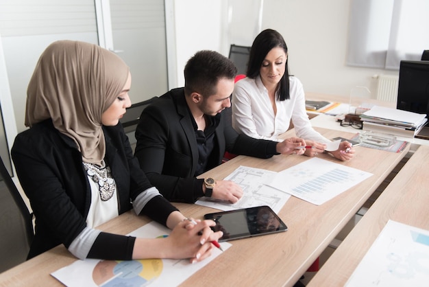 Group of Business People Having Meeting Together in the Office