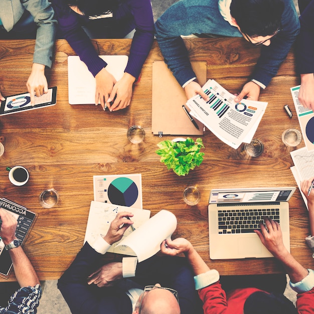 Group of business people having a meeting