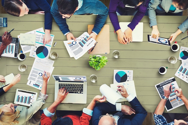 Group of business people having a meeting