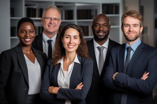 A group of business people posing for a photo