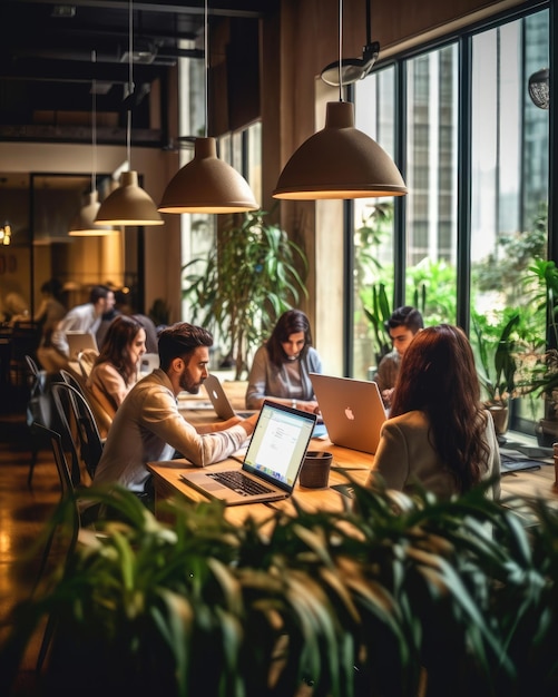 Group of business people and software developers working as a team in office