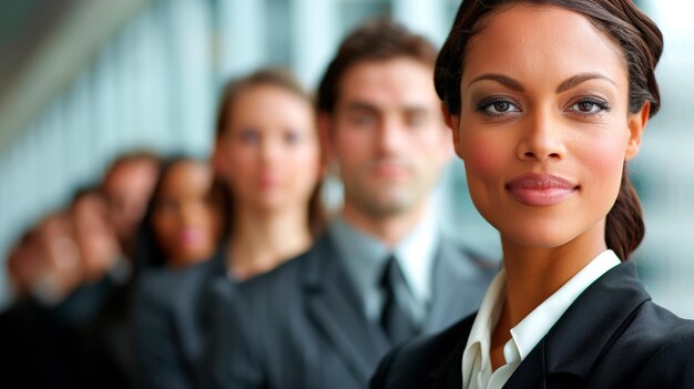 Photo group of business people standing in a line generative ai