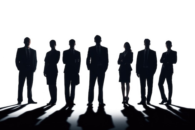 Photo a group of business people standing in a line suitable for corporate and teamwork concepts