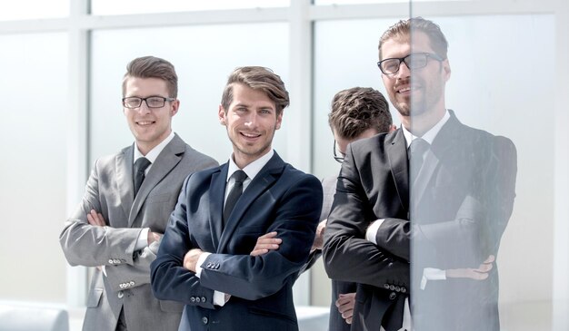 Group of business people standing in the officephoto with copy space