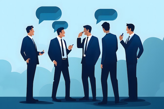 group of businessman modern character design talking each other Generated AI