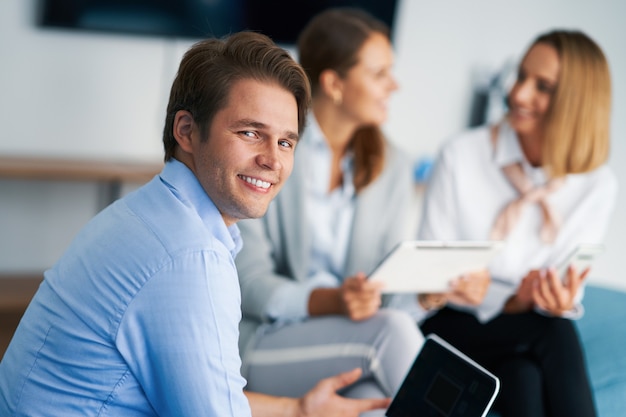 group of businesspeople working together