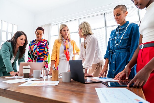 Group of businesswomen meeting in the office