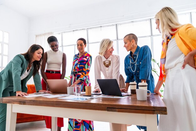 Group of businesswomen meeting in the office