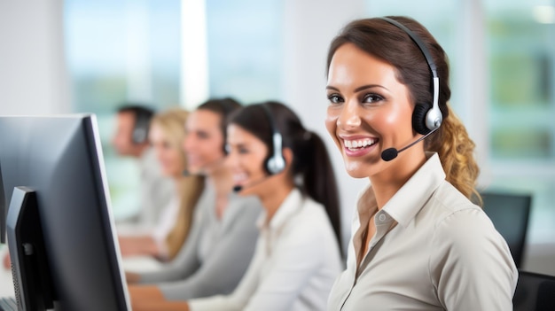 Group of call center people