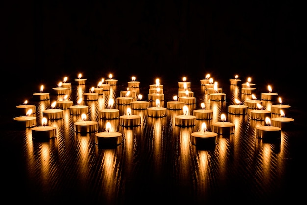 Group of candle on the table