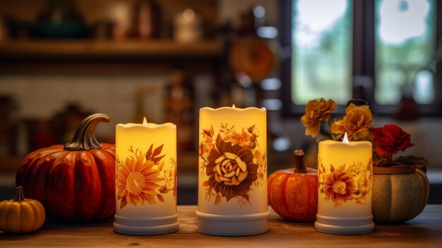 A Group of Candles Sitting on Top of a Table