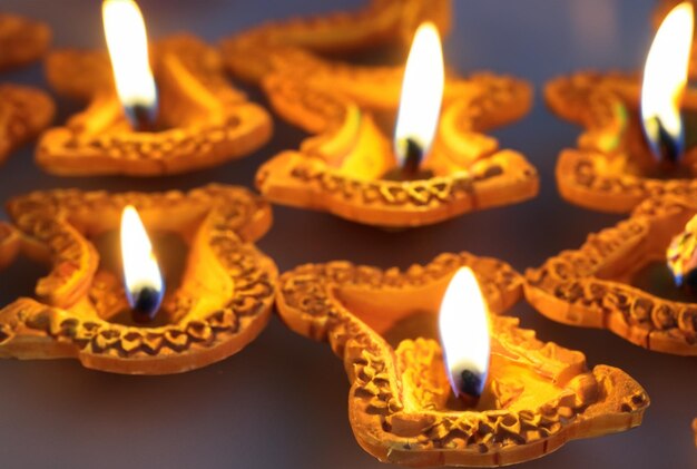 a group of candles that are on a table