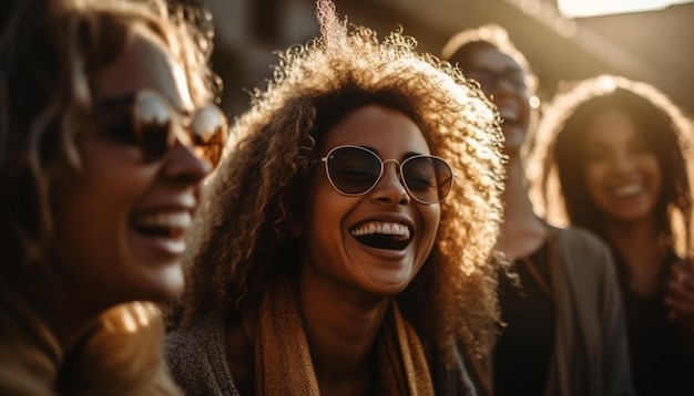 Photo a group of carefree young adults enjoying a weekend party generated by ai