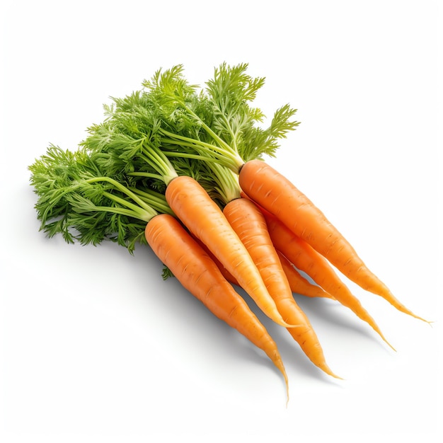 A group of carrots with leaves