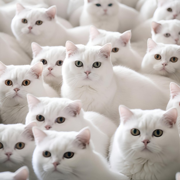 a group of cats sitting together