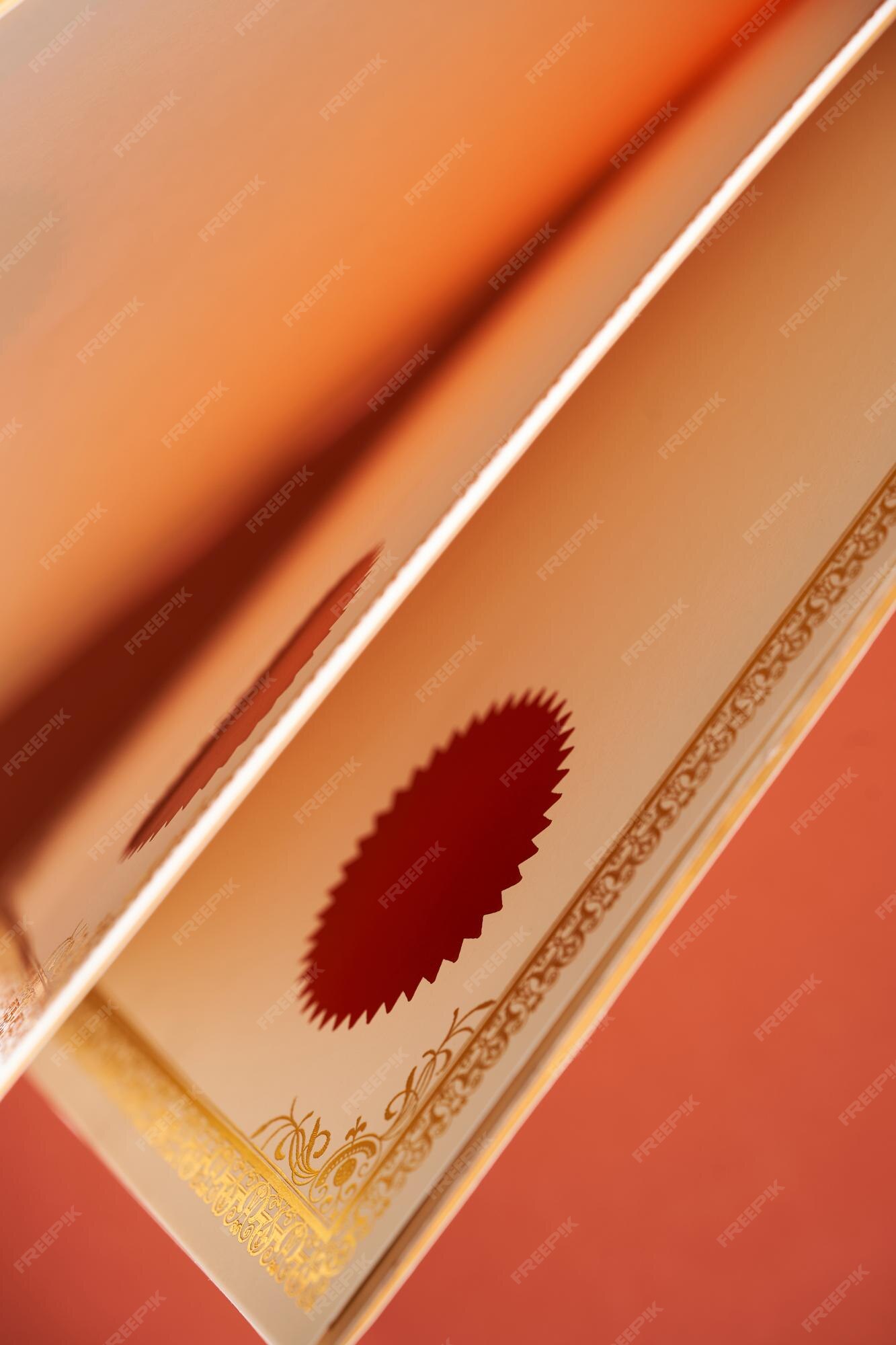 Premium Photo | Group of certificate with red seal