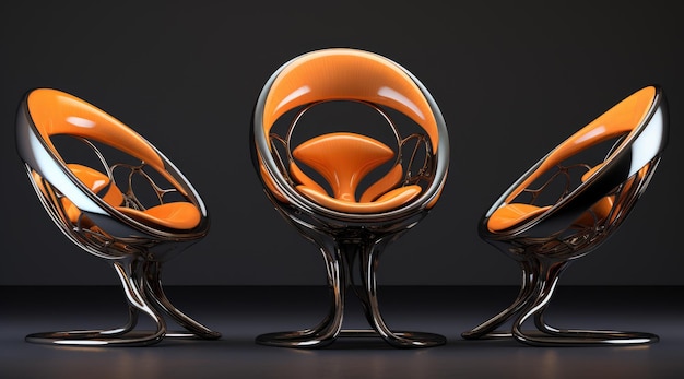 a group of chairs in a row