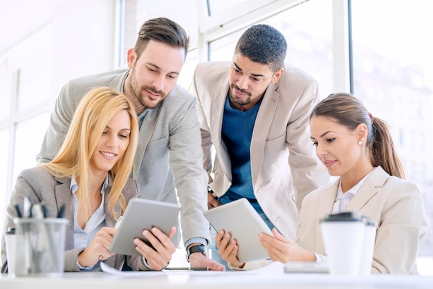 Group of cheerful business people