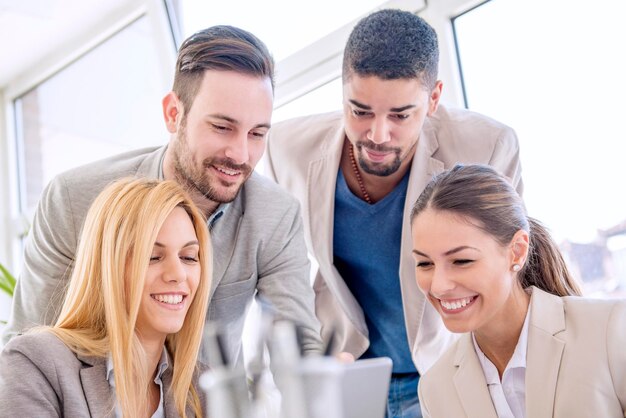 Group of cheerful business people